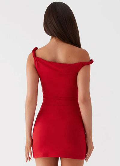 Twist Shoulder Mini Dress EFFINI