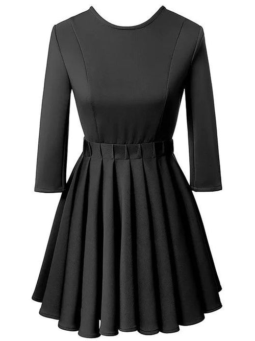 Women's Black Fit-and-Flare Dress